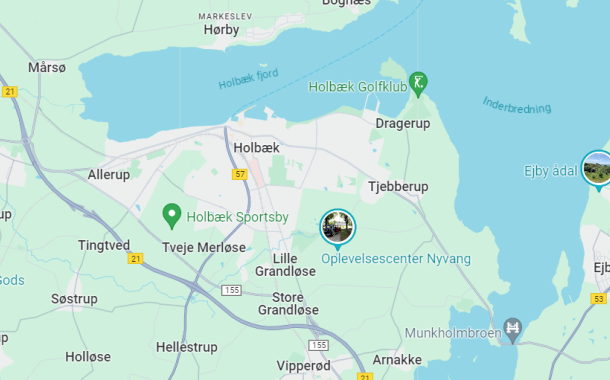 Kort over Holbæk
