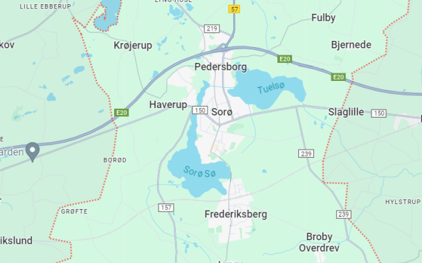 Kort over sor&oslash;